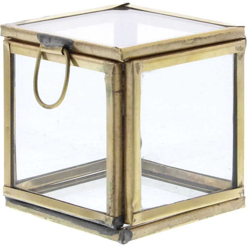 Pierre Demi Leaded Glass Box - Petite Brass