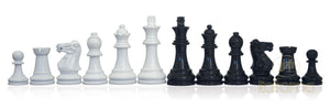 3" Black and White Lacquered Grecian Chess Set