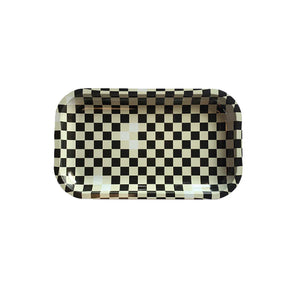 Black and White Checker Tray - Medium