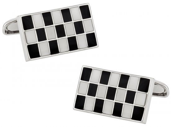 Black and White Chessboard Cufflinks