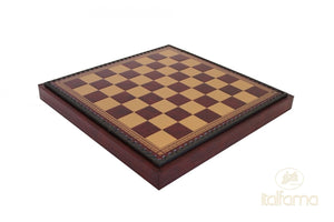 Gold and Burgundy Leatherette Chessboard, Backgammon ,and Checkers Set with solid metal Staunton chess pieces