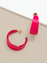 Load image into Gallery viewer, Chunky resin hoop earrings
